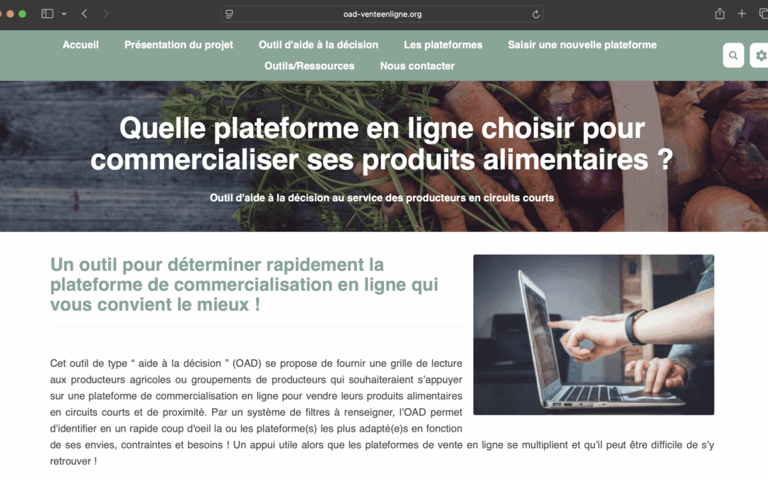 Le RMT Alimentation locale et OFN France publient un outil en ligne d’aide à la décision pour choisir une plateforme de vente en ligne en circuit court